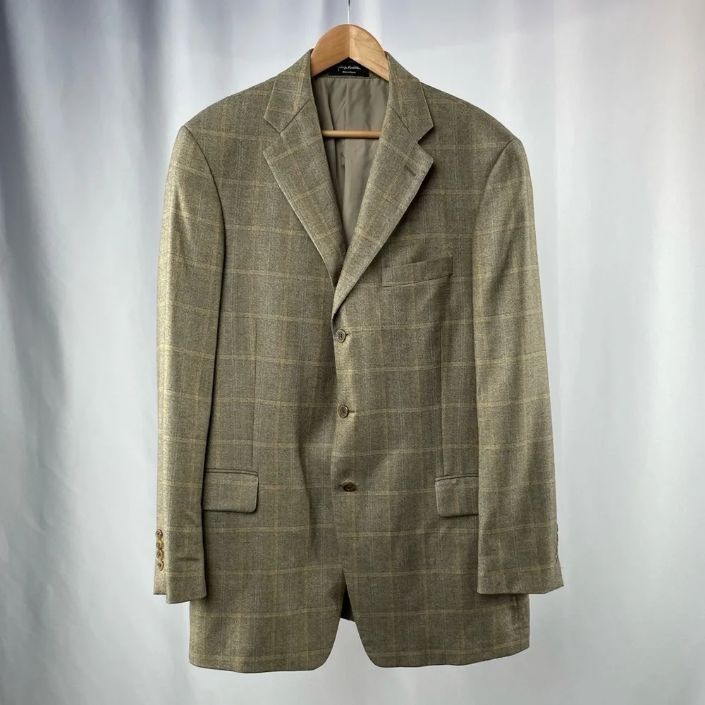 Loro Piana x Nordstrom 100% Worsted Spun Cashmere Blazer in Brown Size 44L‎